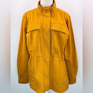 GAP Women's Mustard Yellow Twill Utility Cinched Waist Jacket Size XL